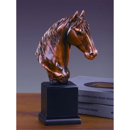 MARIAN IMPORTS Marian Imports F55143 Horse Head Bronze Plated Resin Sculpture - 6 x 5 x 12 in. 55143